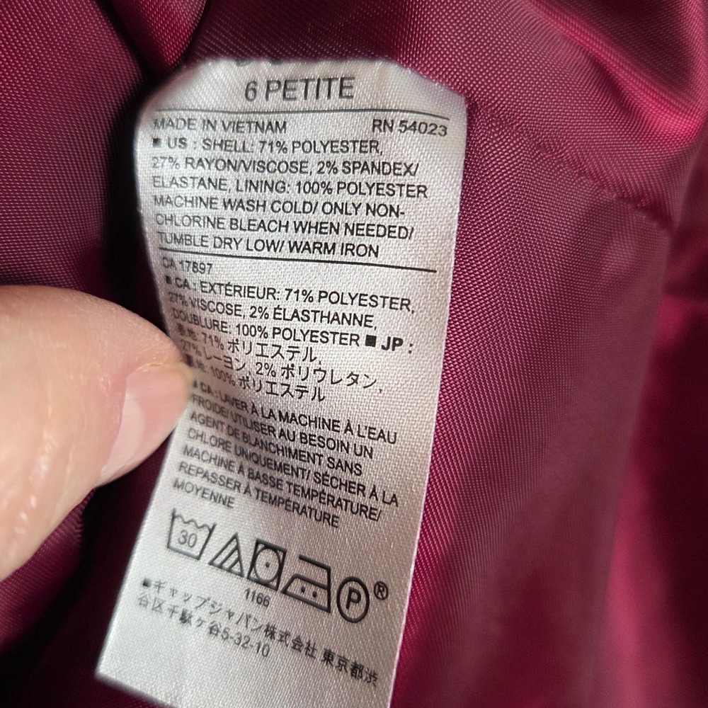 Banana Republic Academy Blazer 6P Ruby Wine Herringbone Dark Academia Officecore - Picture 8 of 10